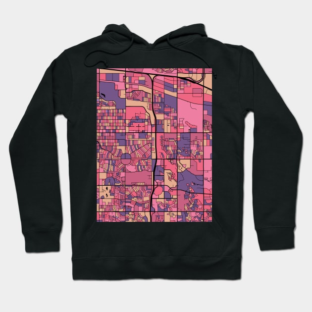 Aurora Map Pattern in Purple & Pink Hoodie by PatternMaps